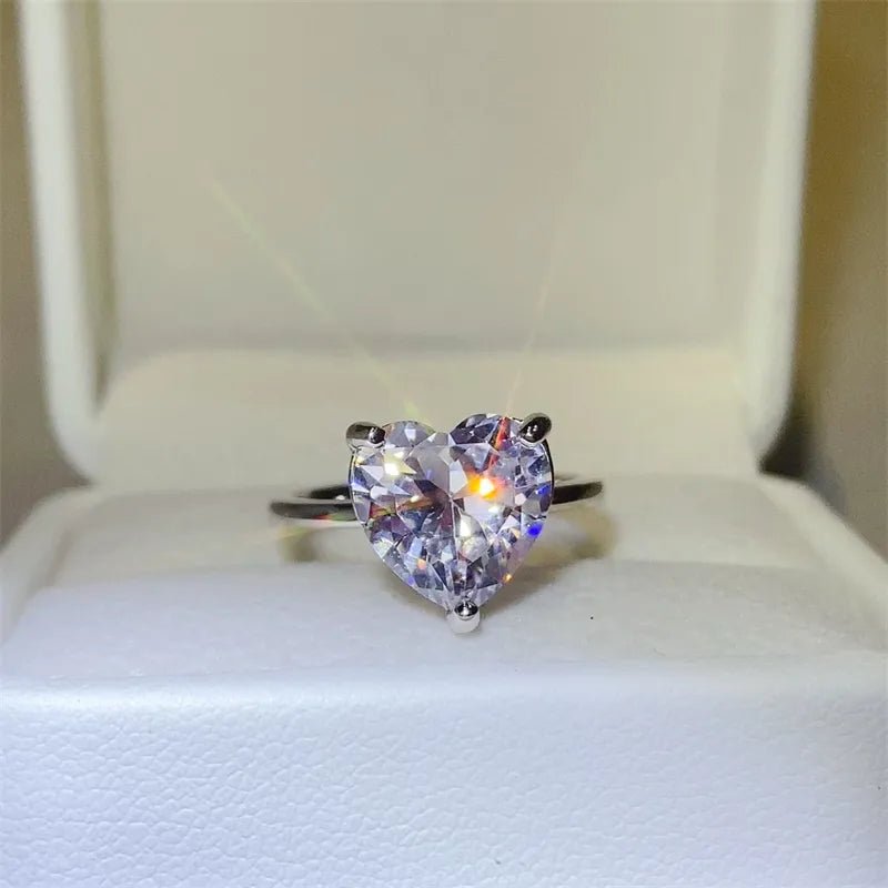 Heart shaped moissanite ring