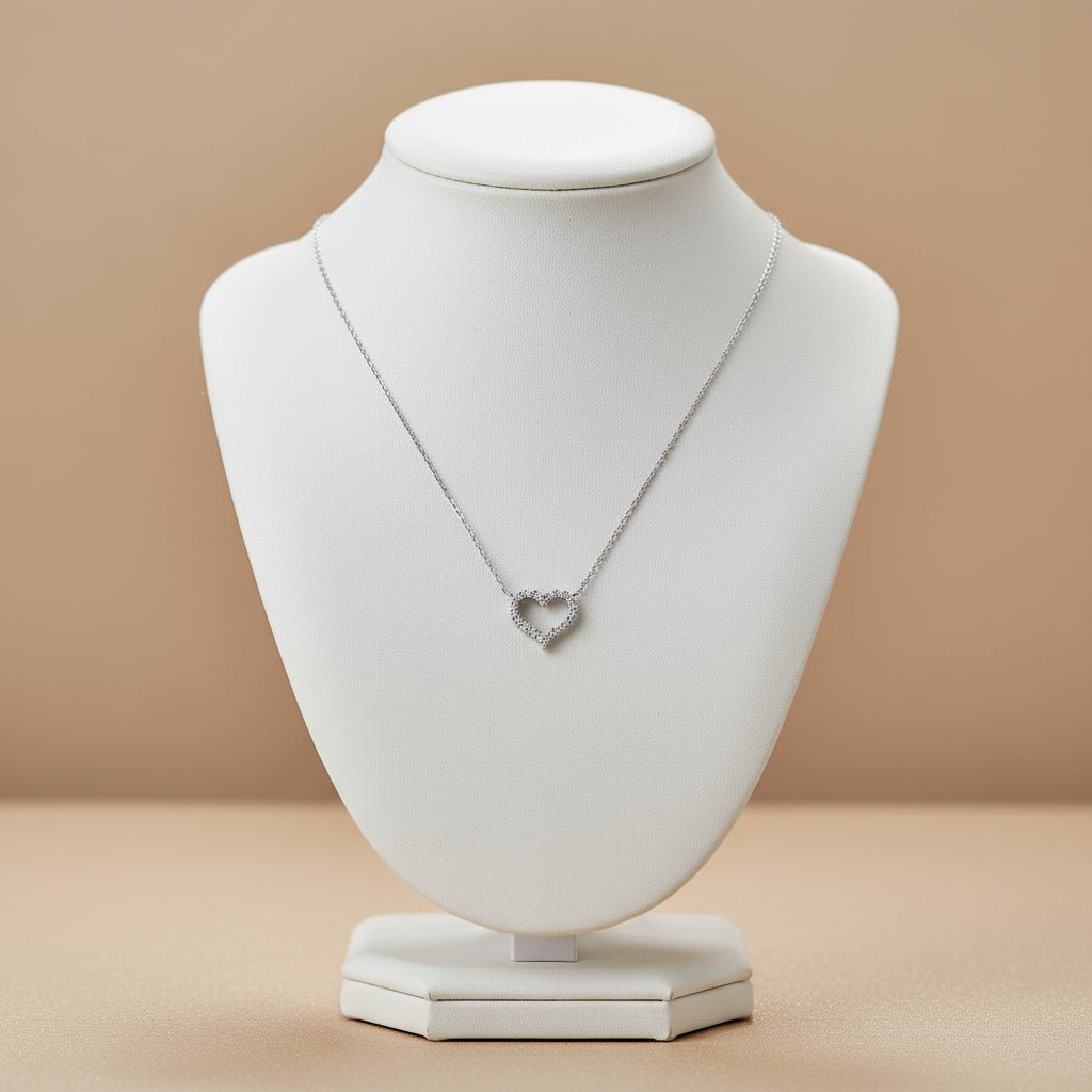Necklace with a heart shaped pendant 